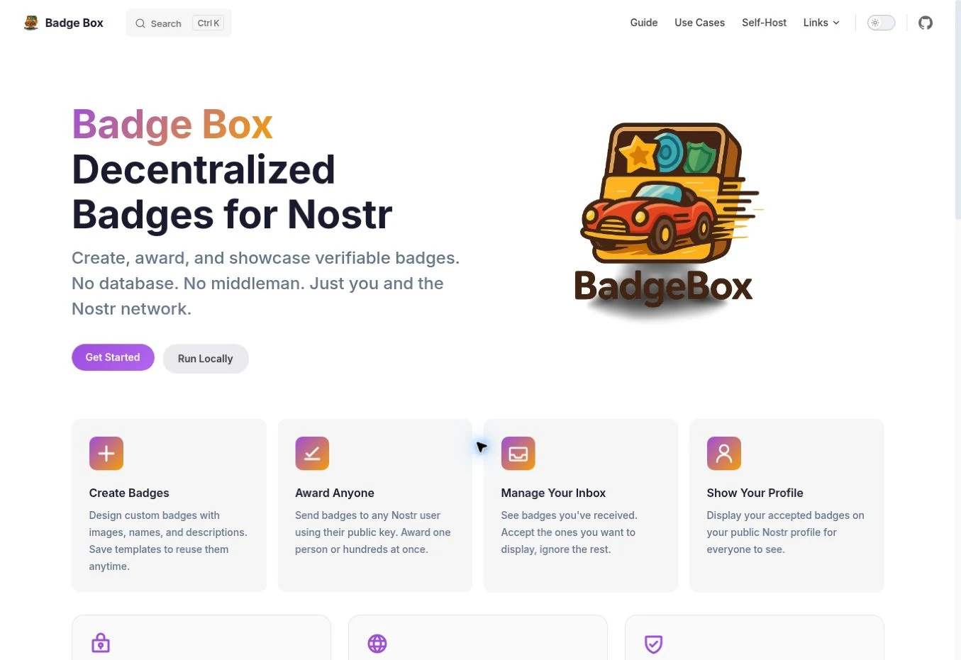 Badge Box Docs: Dokumentation zum Erstellen, Vergeben und Verwalten von Nostr-Badges